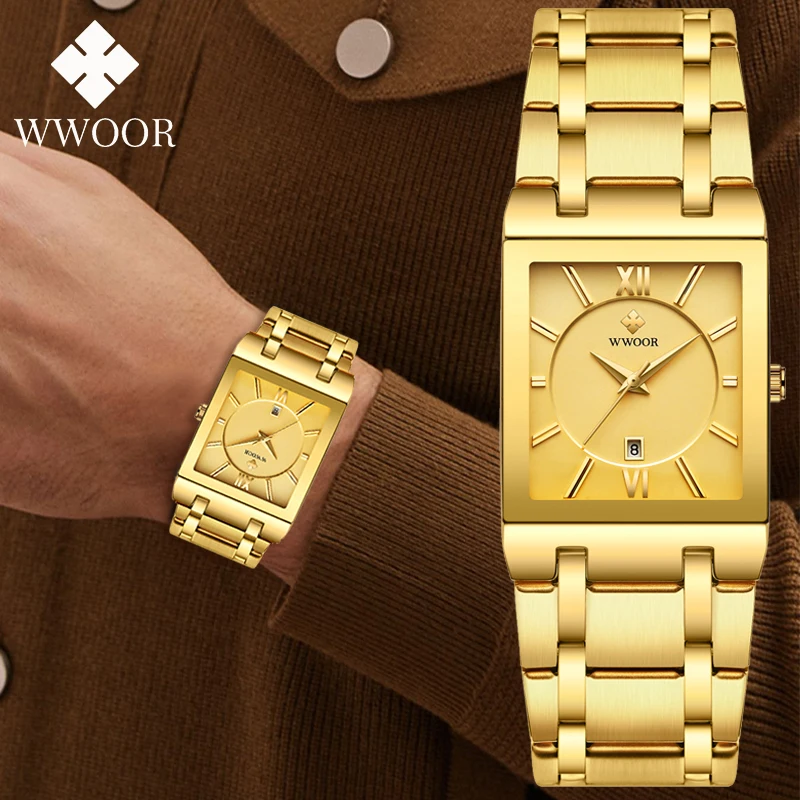 

WWOOR Top Brand Luxury Men Watches Japanese Movement Waterproof Stainless Steel Watch Men Quartz Wristwatches Date Reloj Hombre