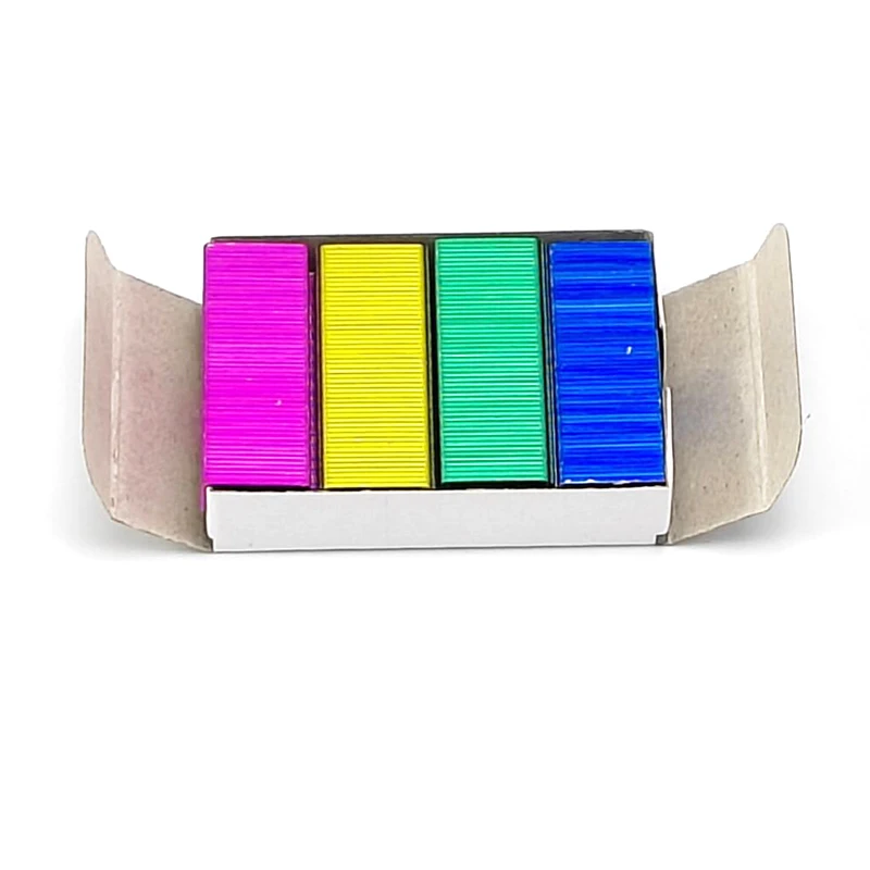 Colored 12# 24/6 Staples 12x6mm Metal Staples Each Pack 800Pcs 4 Colors Deli 0211 Office, Cultural And Educational Suppli 1 Pack staple nails set