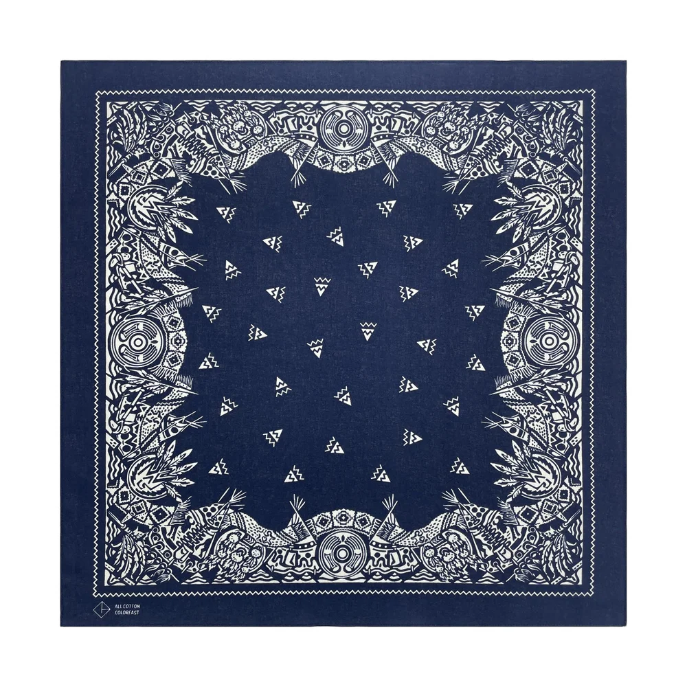 Navy Blue Sailboat Nautical Paisley Bandana Scarf