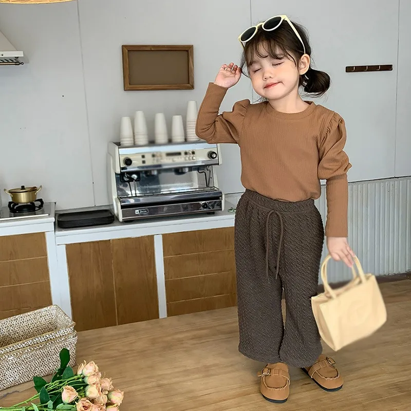 

Kids Girls Cotton T-shirts Long Sleeve Casual Bottoming Shirt for Tddler Baby Girl Autumn Sweet Pullover Children Clothing