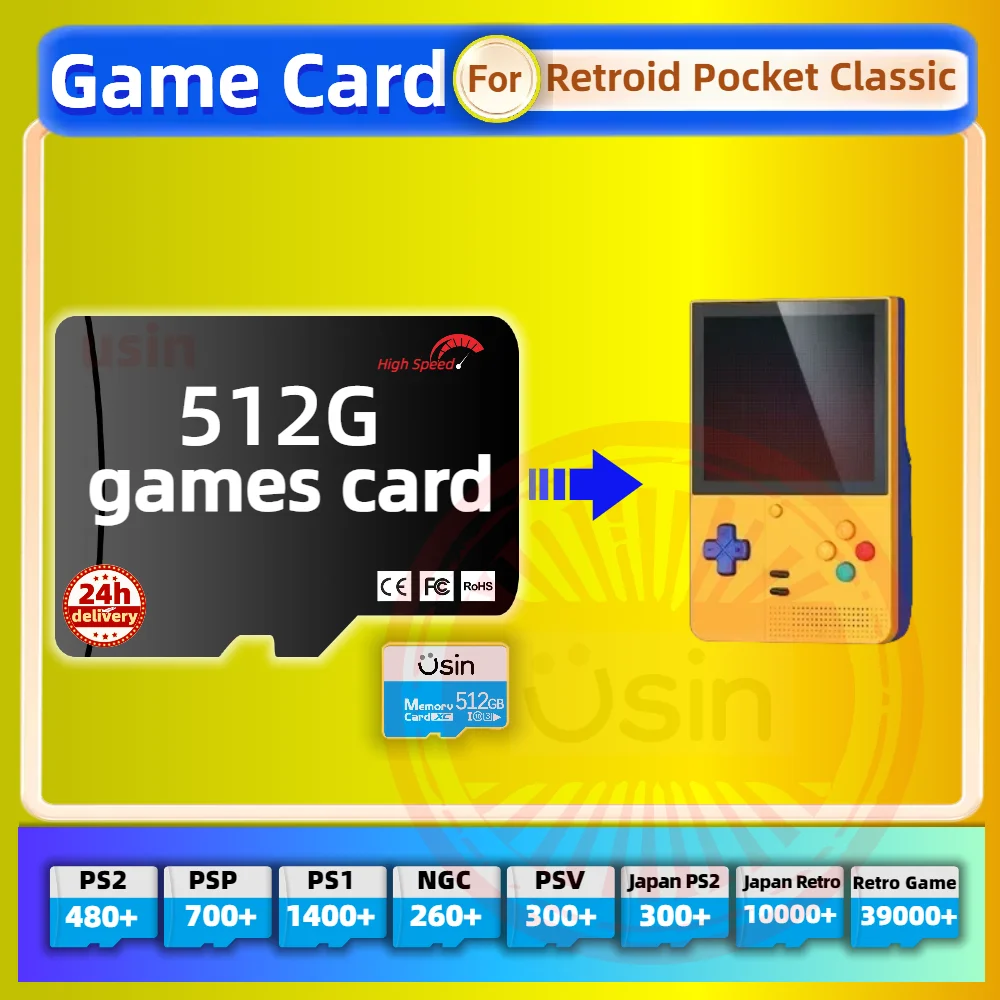 Game Card For Retroid Pocket Classic RPClassic Games PS2 PSP Android ...