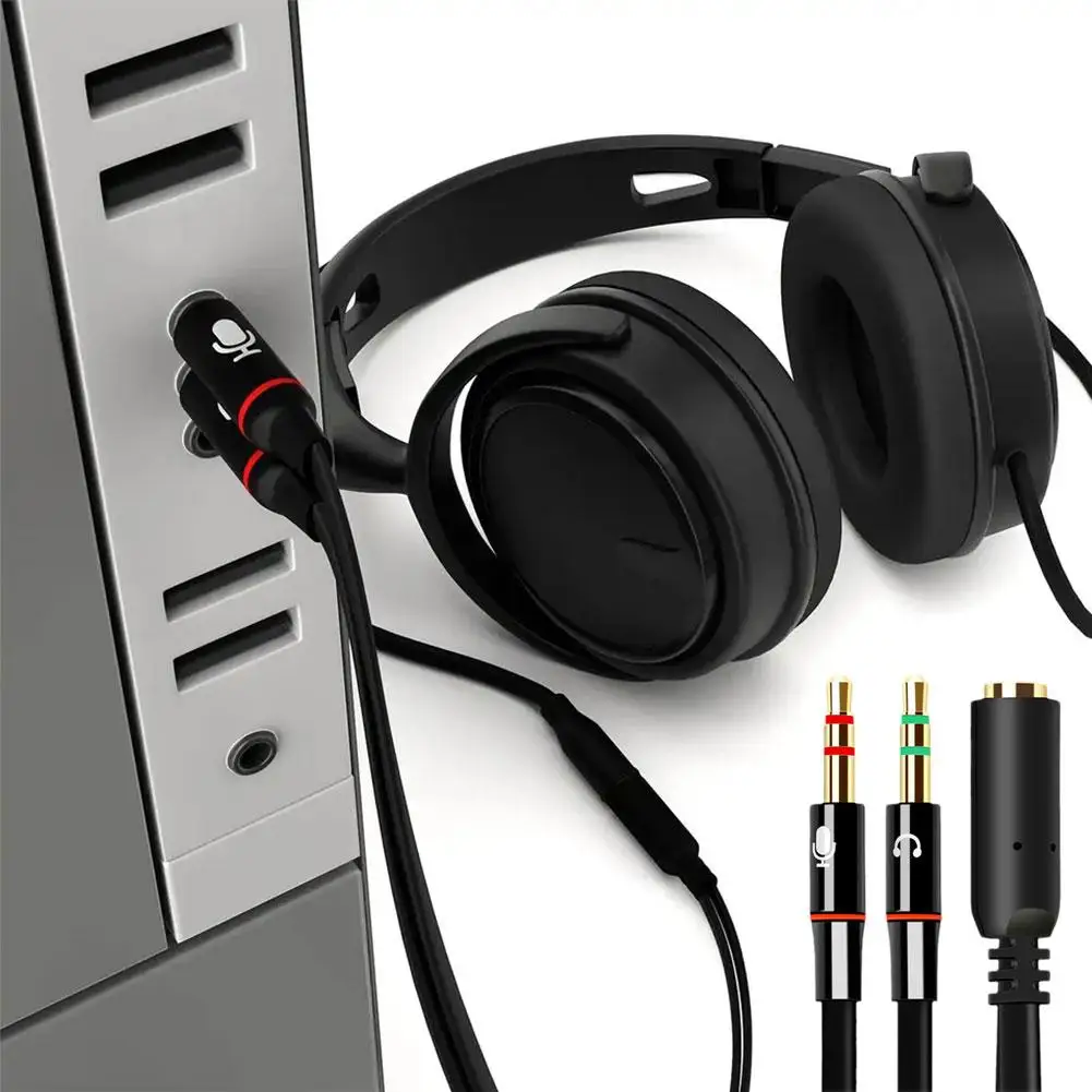 3.5mm Audio Converter Splitter For Computer Headphone Mic