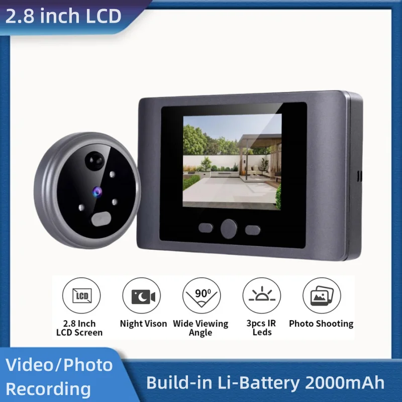 480P Wireless House Doorbells Security Home Video Eye Digital door peepholes with Camera Support Video &Photo Record for wireless doorbell