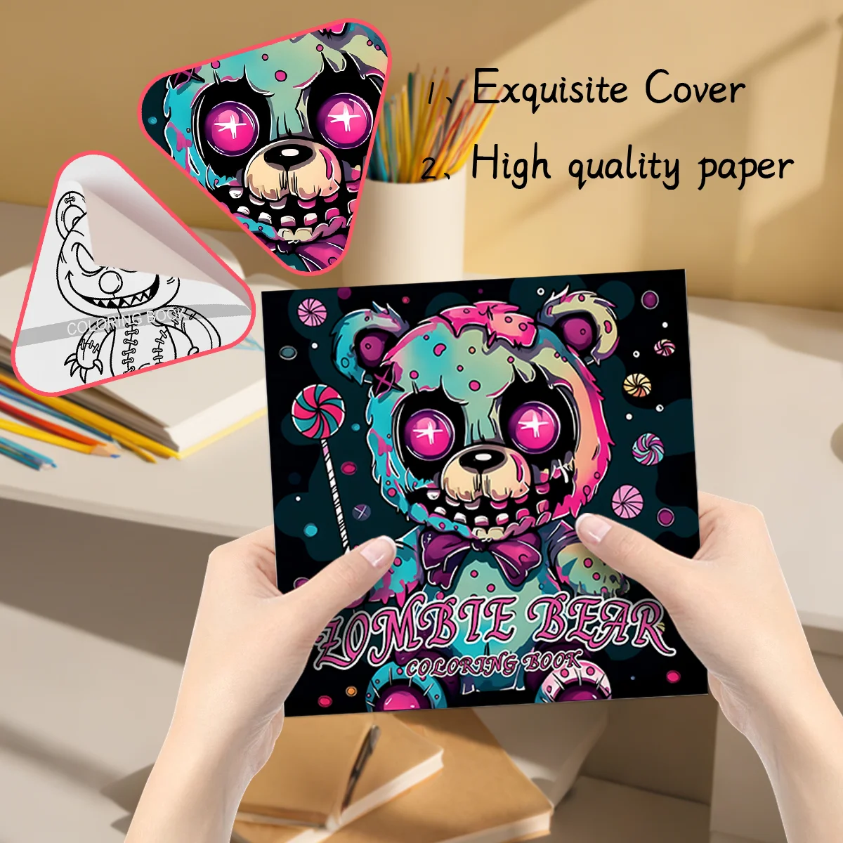 Zombie Bear Coloring Book for Adults - 24 Pages of Cute Bear Cub Illustrations for Relaxation and Creative Expression 4