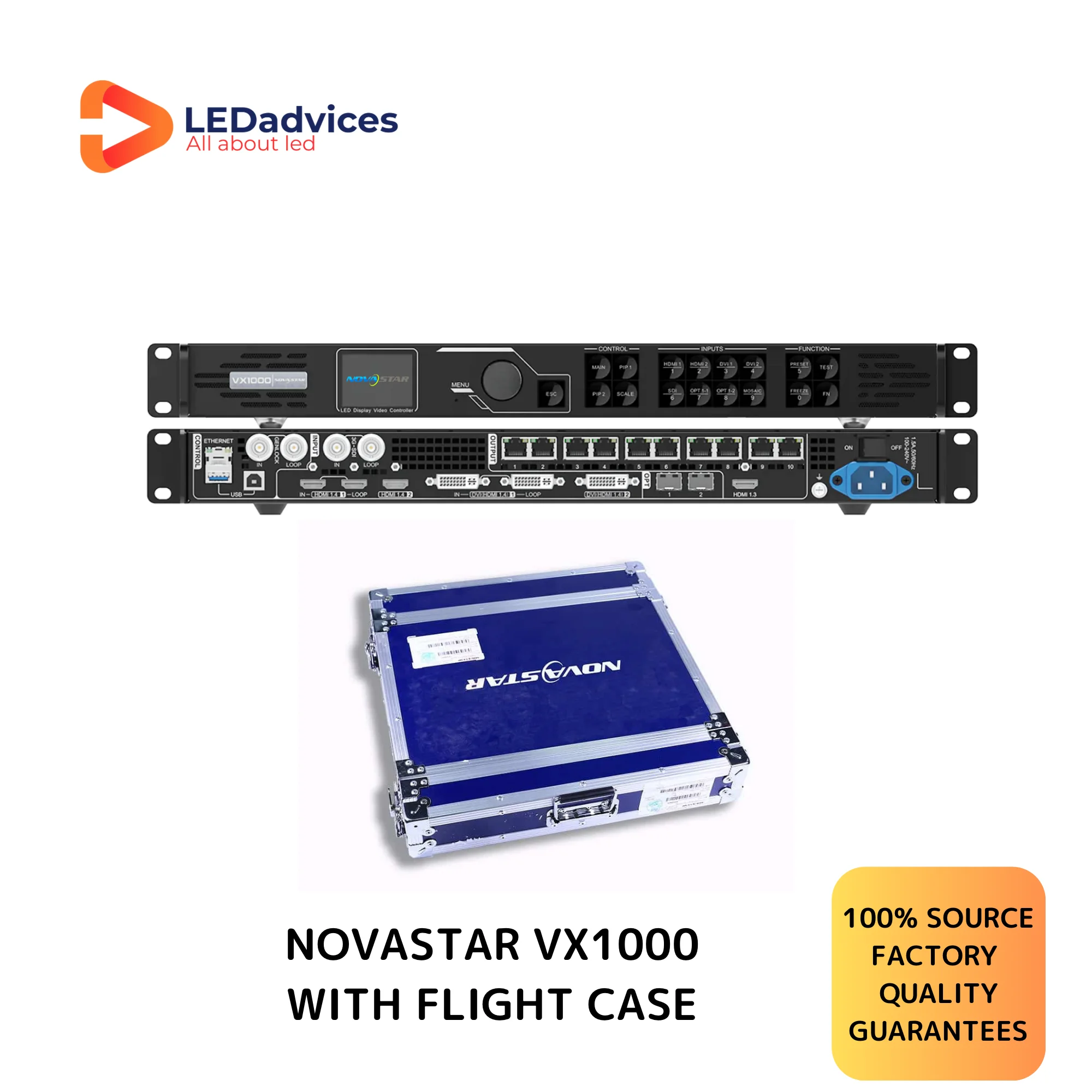 

Novastar VX1000 With Flight Case All-in-one Video Processor Big LED Screen Video Player Controller 10 Ethernet Port 100% Origin