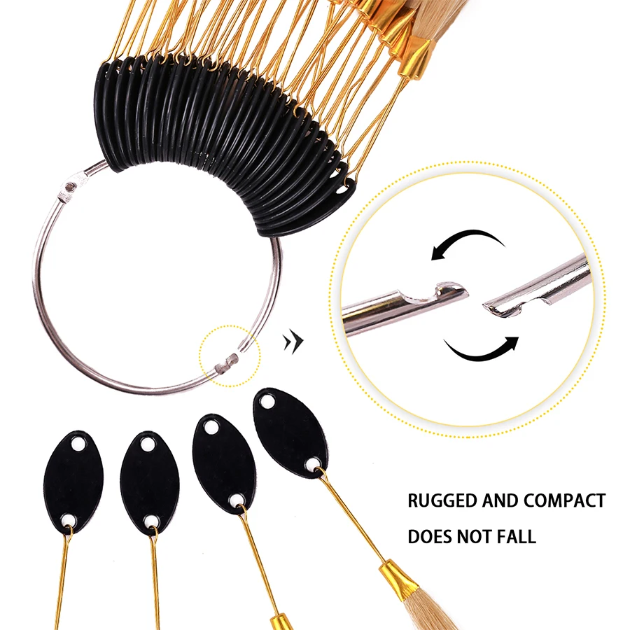 Human Color Rings Dyer Hair Testing Colored Strands For Hair Teaching Natural Virgin Can Be Dyed Crimp Curly Salon Tools