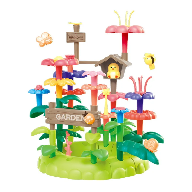 

Girls Flower Garden Building Blocks Toys STEM Learning Educational Activity for Preschool Christmas Birthday Gift for Kids