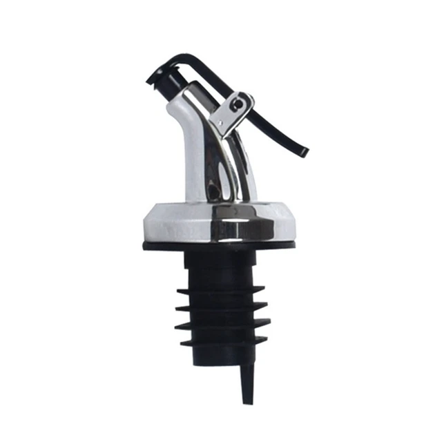1 Pcs Oil Bottle Stopper Lock Plug Seal Leak-proof Food Grade Rubber Nozzle Sprayer Liquor Dispenser Wine Pourer Kitchen Bar Too 1 Pcs Silver