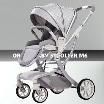 High Landscape Baby Stroller can be Sitting or Lying Down Two-way Push Lightweight Folding Baby Buggy 1
