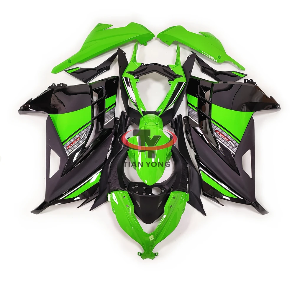 

Яркая черная зеленая наклейка, весы для Ninja 300, полный комплект обтекателей для кузова Ninja300 2013-2014-2015-2016-2017