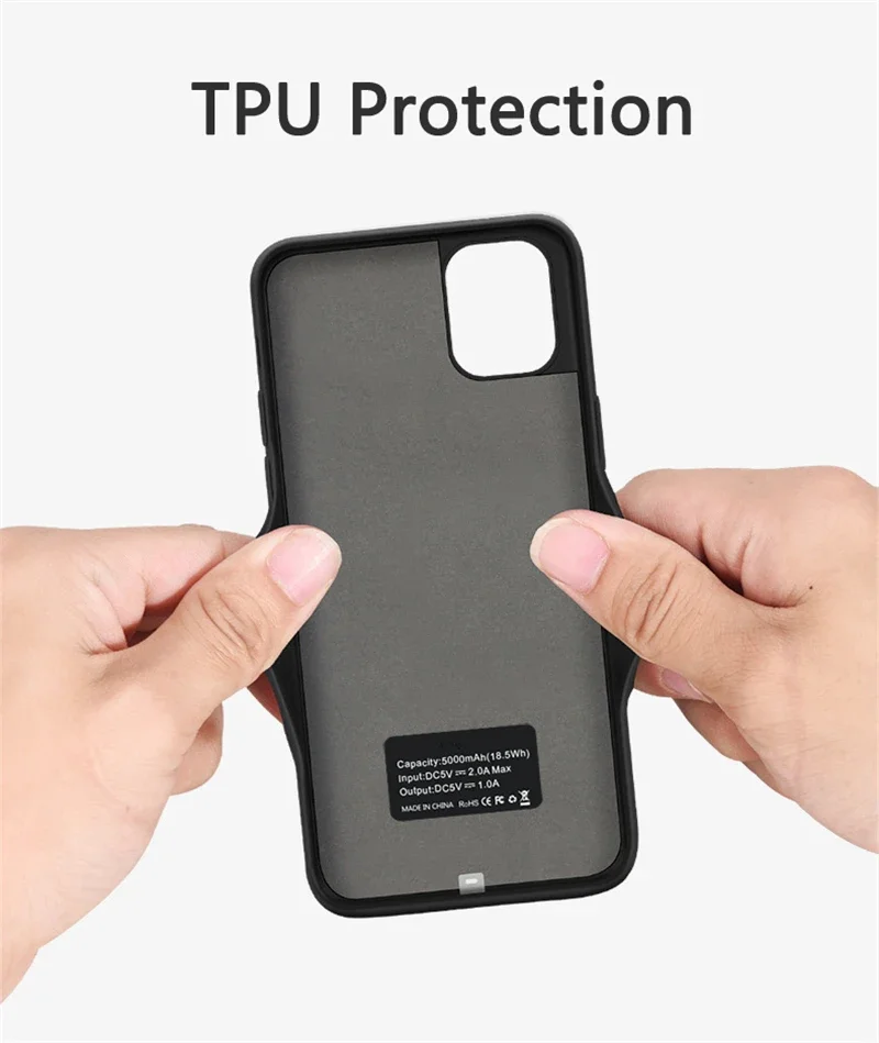 화웨이 메이트 30 프로용 보조배터리 충전 케이스, 5000mAh 배터리 충전기 케이스, USB 출력