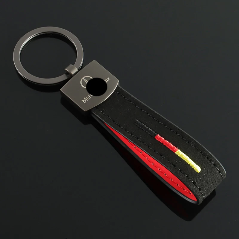 

Замшевый автомобильный брелок с логотипом для Mercedes Benz W203 W204 W168 W124 W205 W211 CLK GLA GLC GLE GLK SLK SL