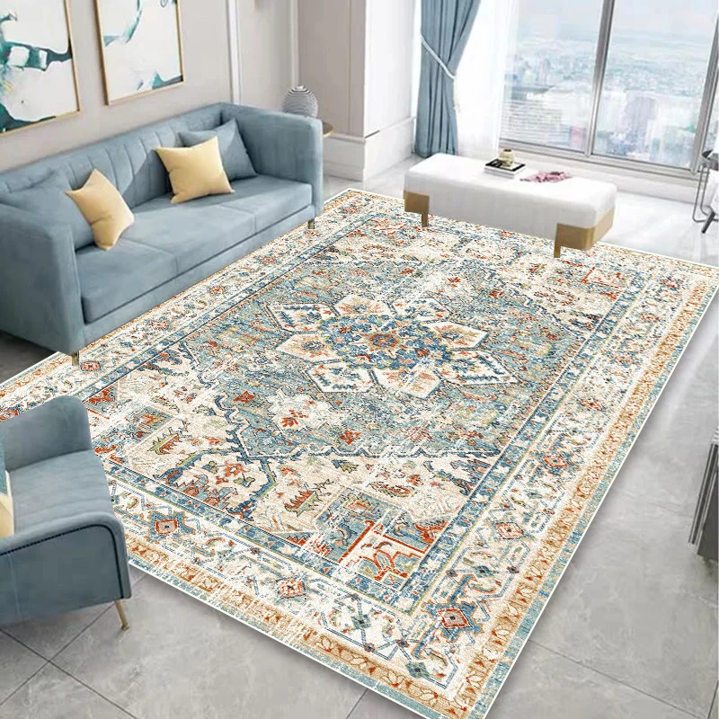Persian American Retro Carpets Home Nordic Style Bedroom Bedside Large Area Rug Study Room Lounge Customizable Mat for Non-slip 2