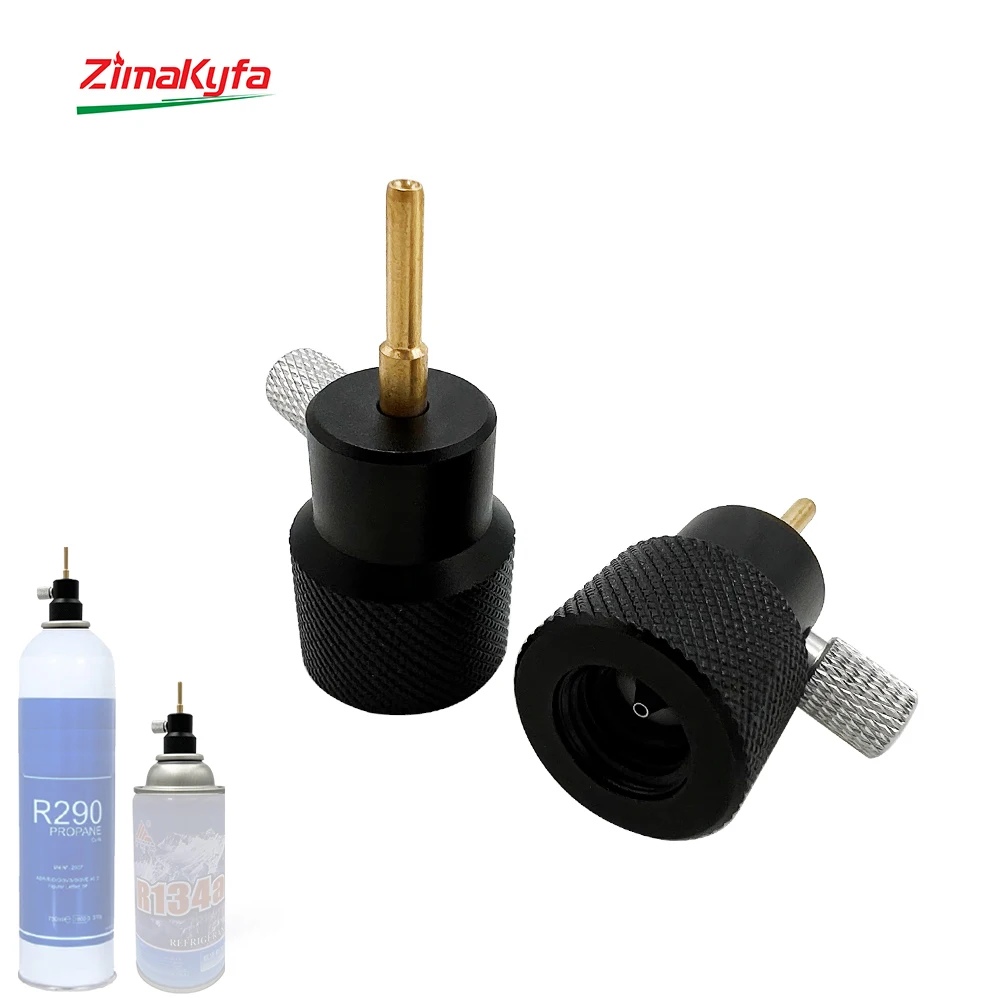 R134a R290 Refrigerant Puncture Cansister Needle Refill Fill Nipple Adapter Adaptor