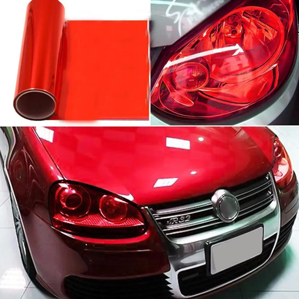 Red Car Light Headlight Taillight Tint Vinyl Film Sticker Sheet Fog Light Rear Lamp Matt Smoke Film 60/150cmx30CM