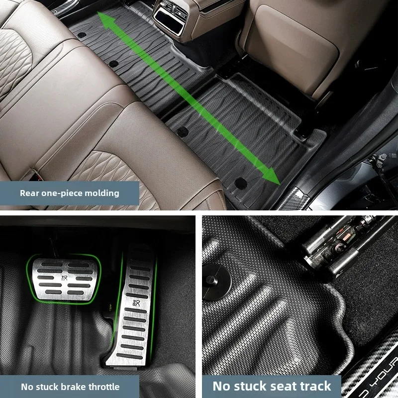 For BYD Han EV / DMI-TPE Floor Mats and Cargo Liner, All Weather Anti-Slip Waterproof Rear Trunk Mats Backrest