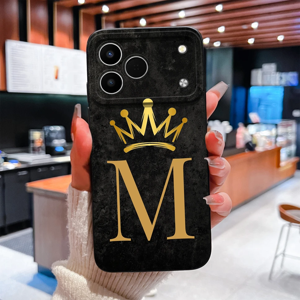 Luxurious A to Z Letters Smooth Camera Protective Soft Phone Case Cover