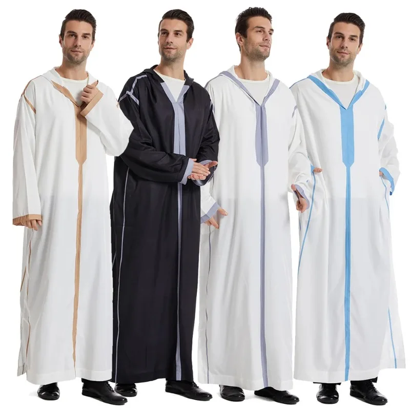 

Moroccan Djellaba Men Muslim Eid Hooded Abaya Jubba Thobe Long Dress Dubai Saudi Kaftan Islam Clothing Arabic Robe Abayas Caftan