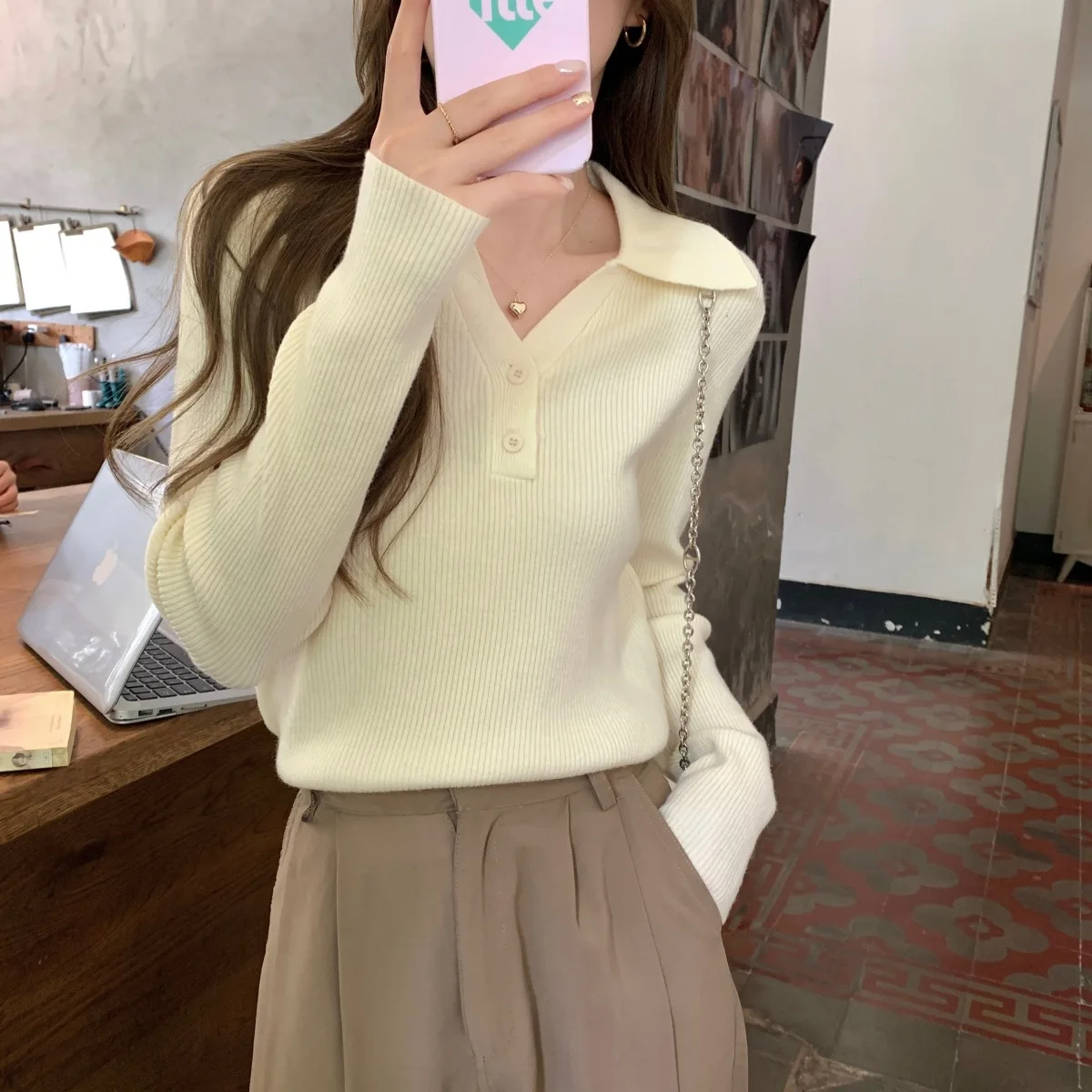 Autumn Female Knitted Sweater Tops