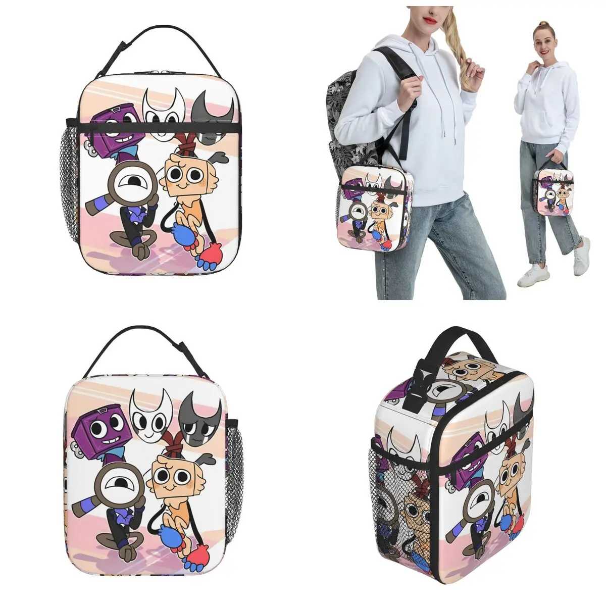 Dandy's World Two Face Insulated Lunch Bag Food Container Portable Thermal Cooler Lunch Boxes For Picnic