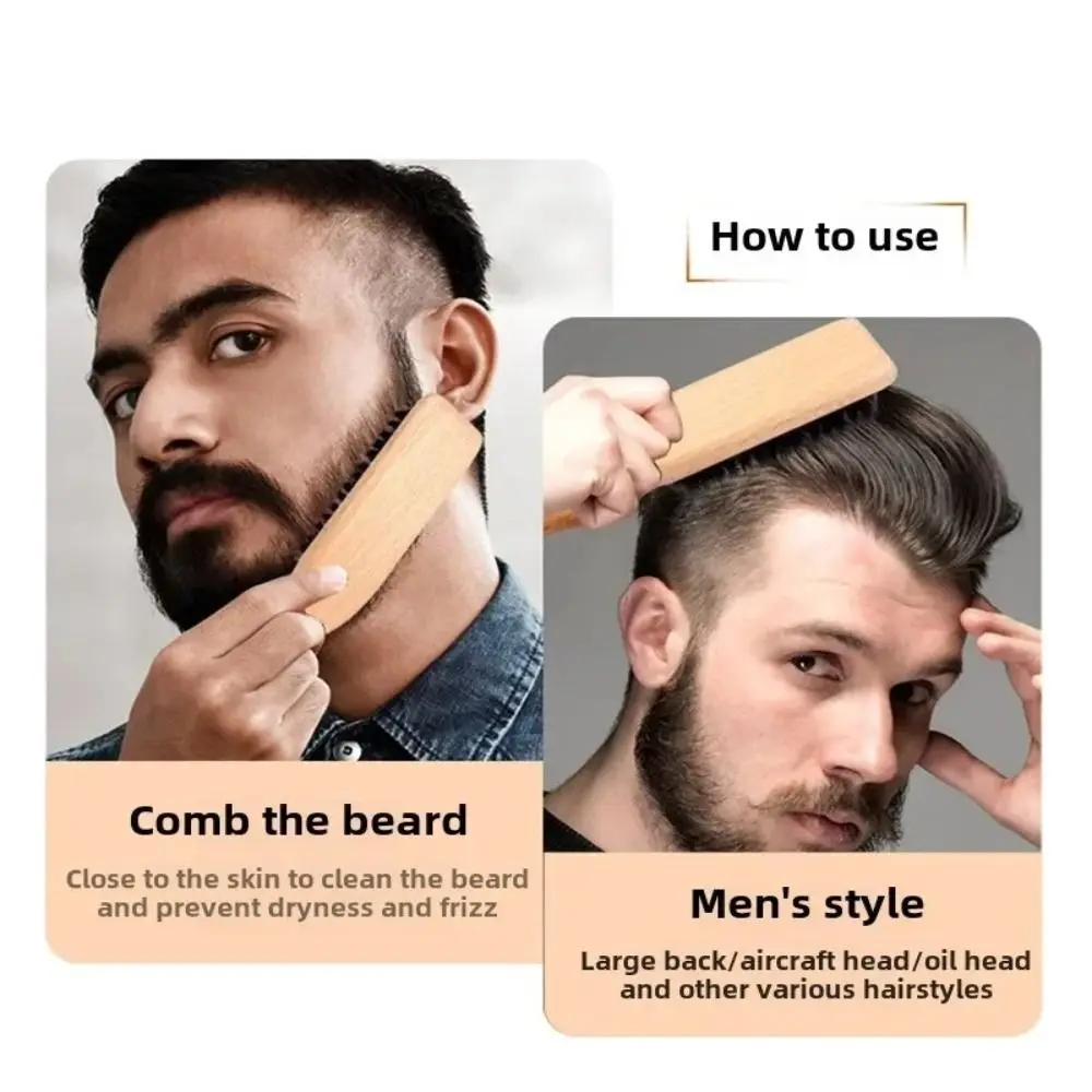 Boar Bristle Slick Back Hair Brush for Sleek Ponytail Bun Smoothing Baby Hairs Flyaways Edge Control - Backcombing Teasing