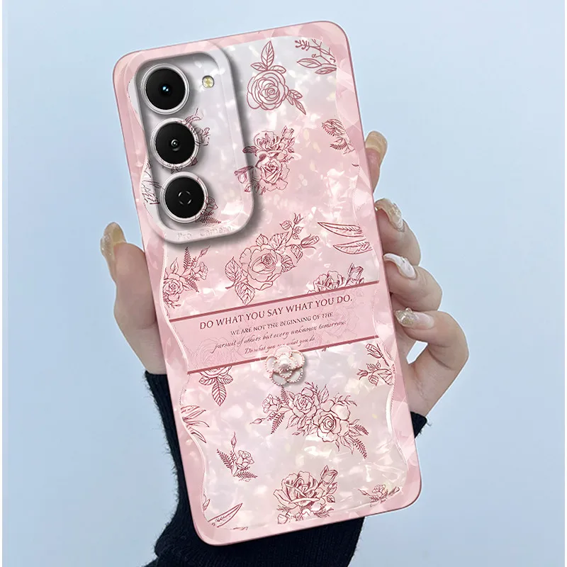 Fashion Simplicity Panda Flower Liquid Silicone Shockproof Soft Phone Case with Lens Protection
