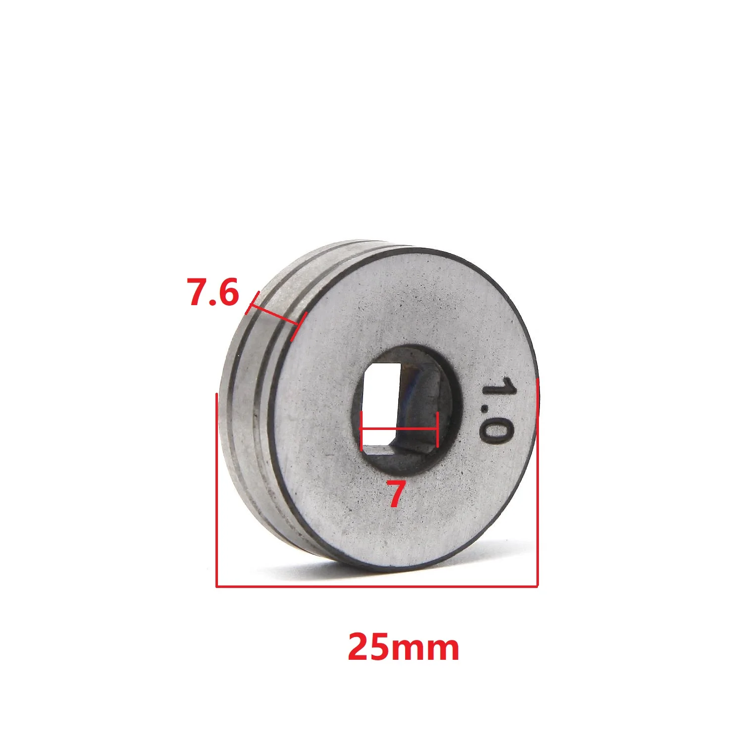 25x7.6x7mm Roller V Groove 0.8 1.0 Mig Steel Flux Cored Wire Feed Feeder Motor Welder Part