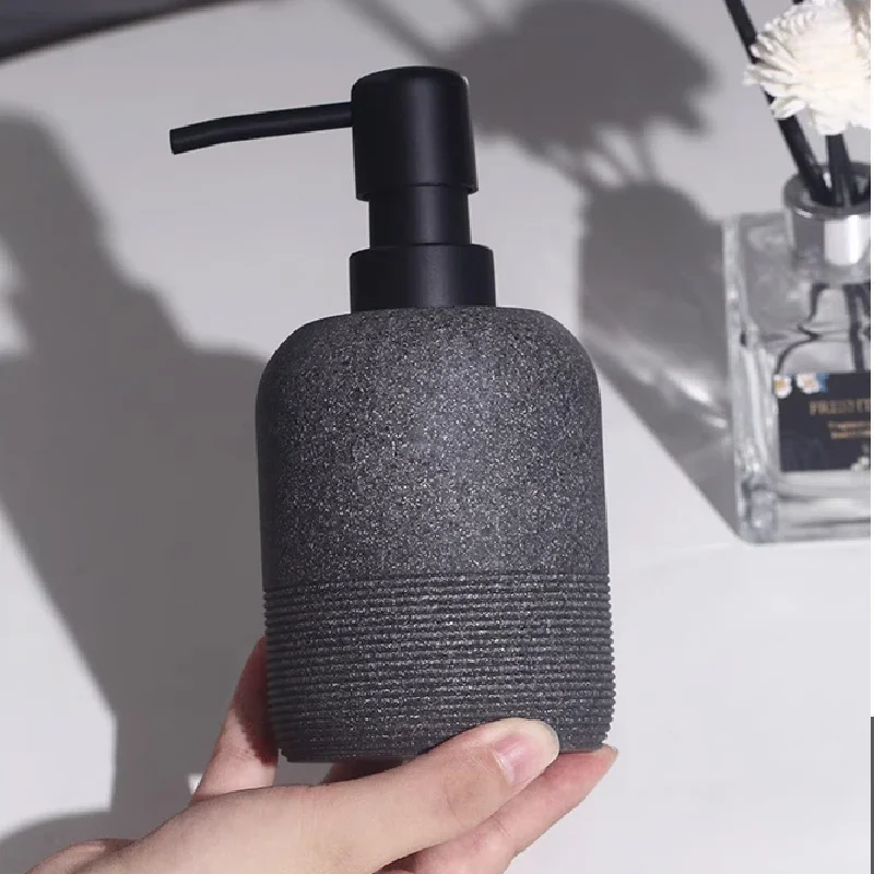 Nordic Sandstone Emulsion Bottle Luxury Bathroom Hotel Press Shower Gel Bottle Soap Dispenser Bathroom Decoration Accessories