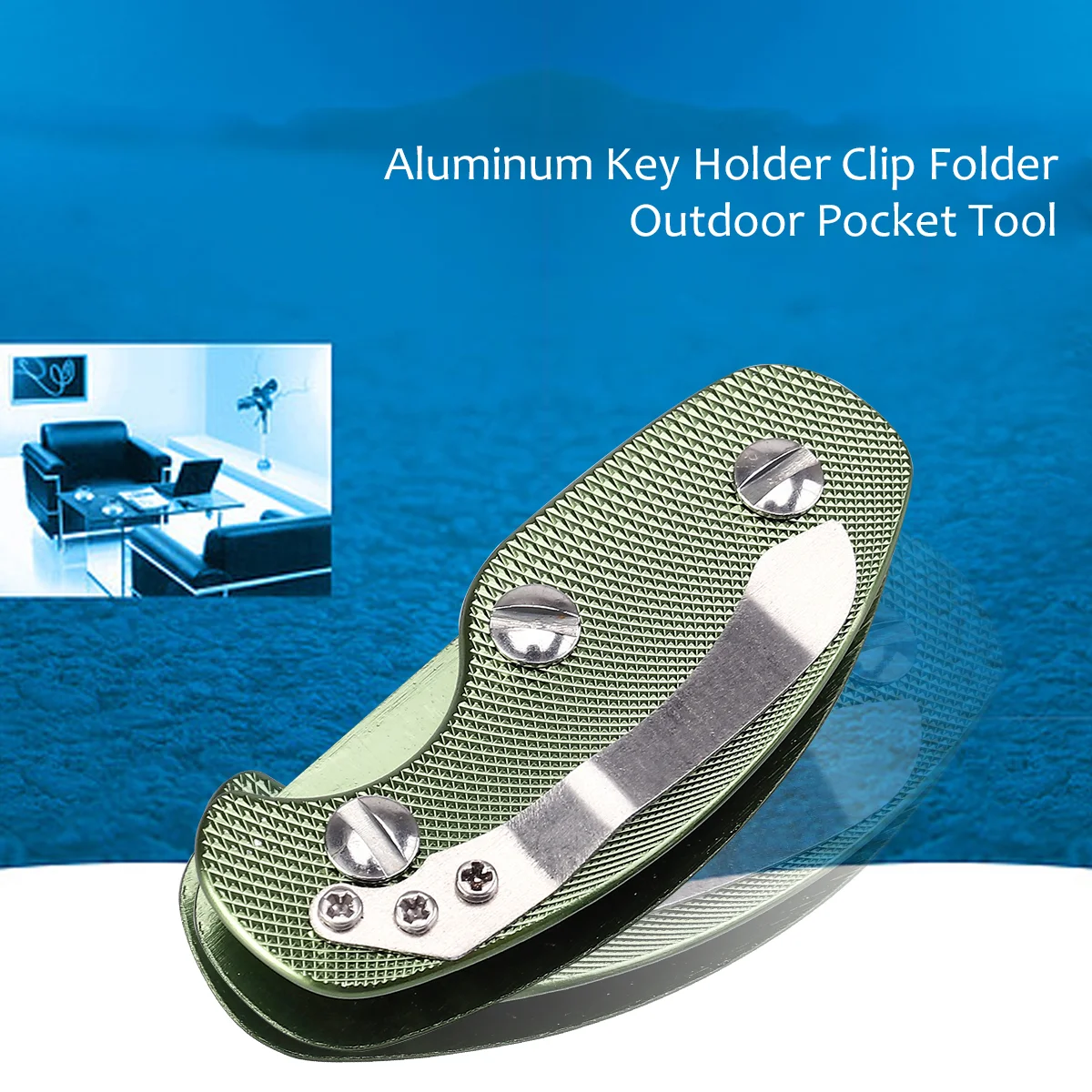 

Aluminum Key Holder Clip Folder Outdoor Pocket Tool (Green)