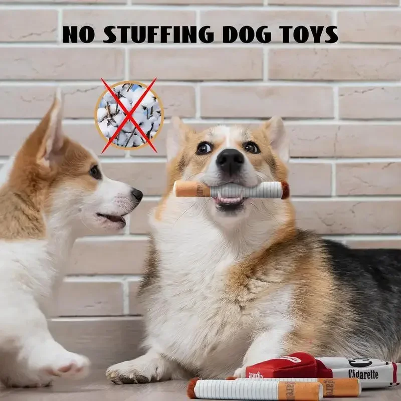 Dog Toys Fun Interactive Plush Dog Toys Creatives Products Cigarette Butt Design Dogs Chew Toys Perfect Pet Gifts for Playing 3