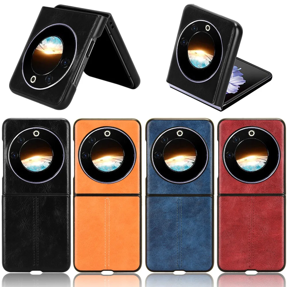 Per Tecno Phantom V Flip Case Sutura Pu Leather Pc Hard Back Protection Cover Per Telefono Fundas Coque