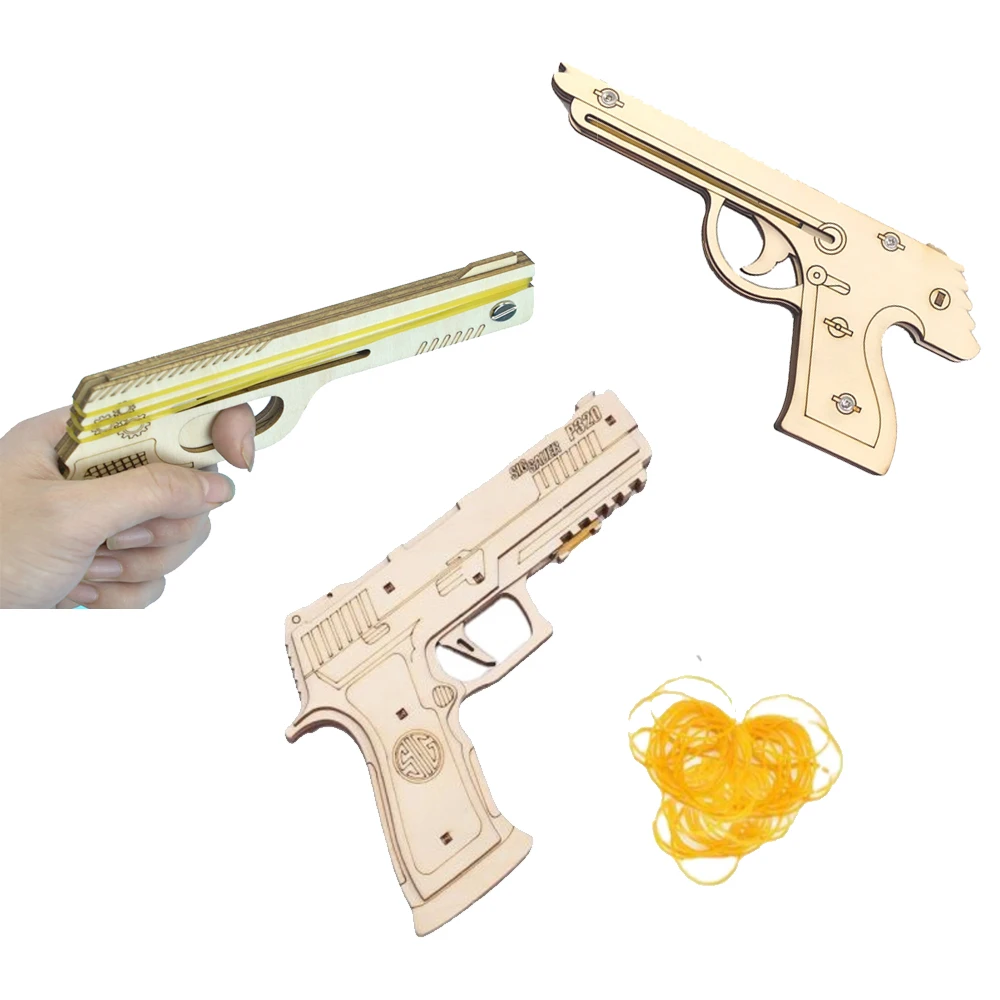 Robotime Puzzle 3D De Madera – Pistola Mecánica Terminator M870 Con 172 Piezas, Incluye 100 Balas De Goma, Regalo Para Mayores De 14 Años