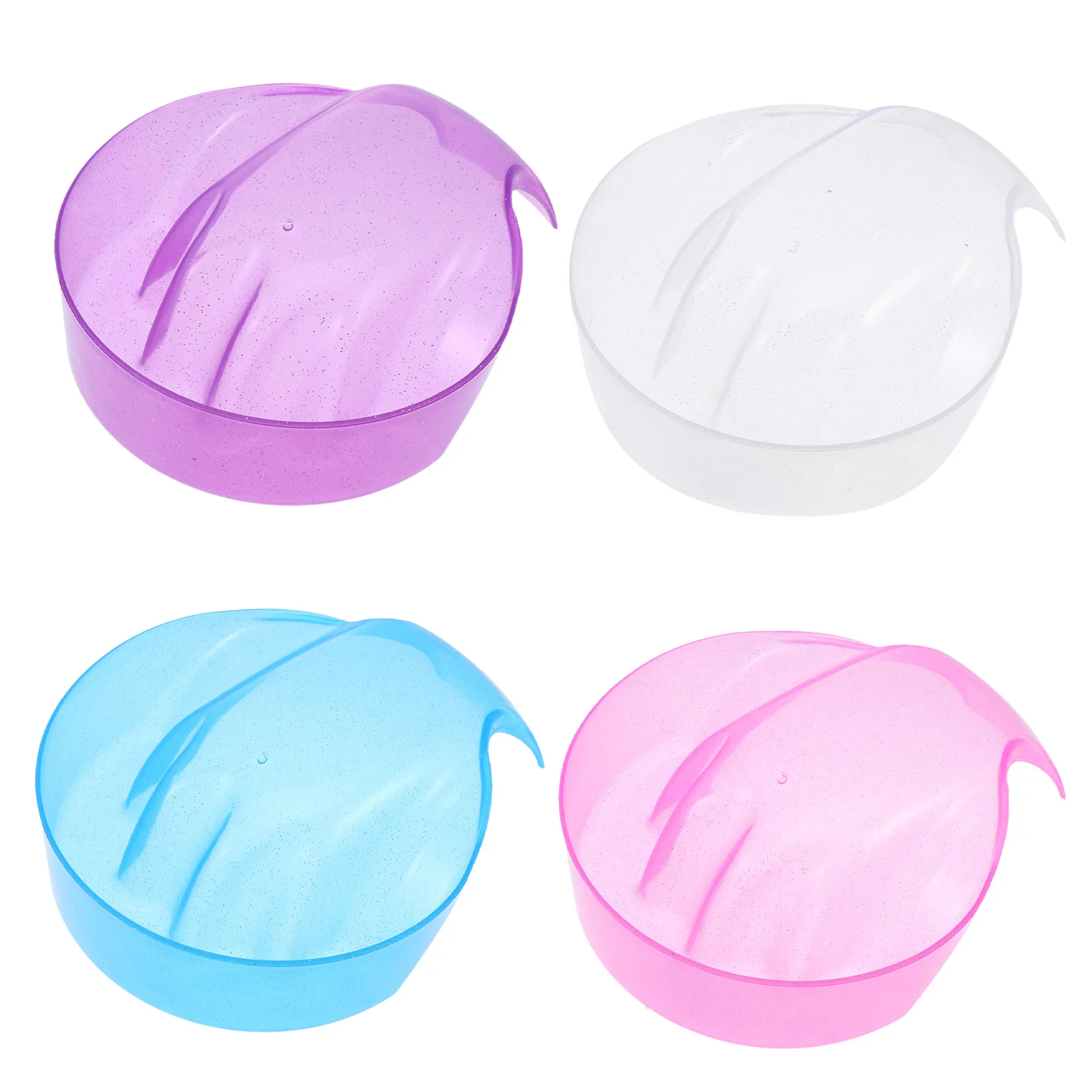 

4 Pcs Hand Soaking Bowl Nail Beauty Tool Tips Manicure Supplies Plastic Color Removing