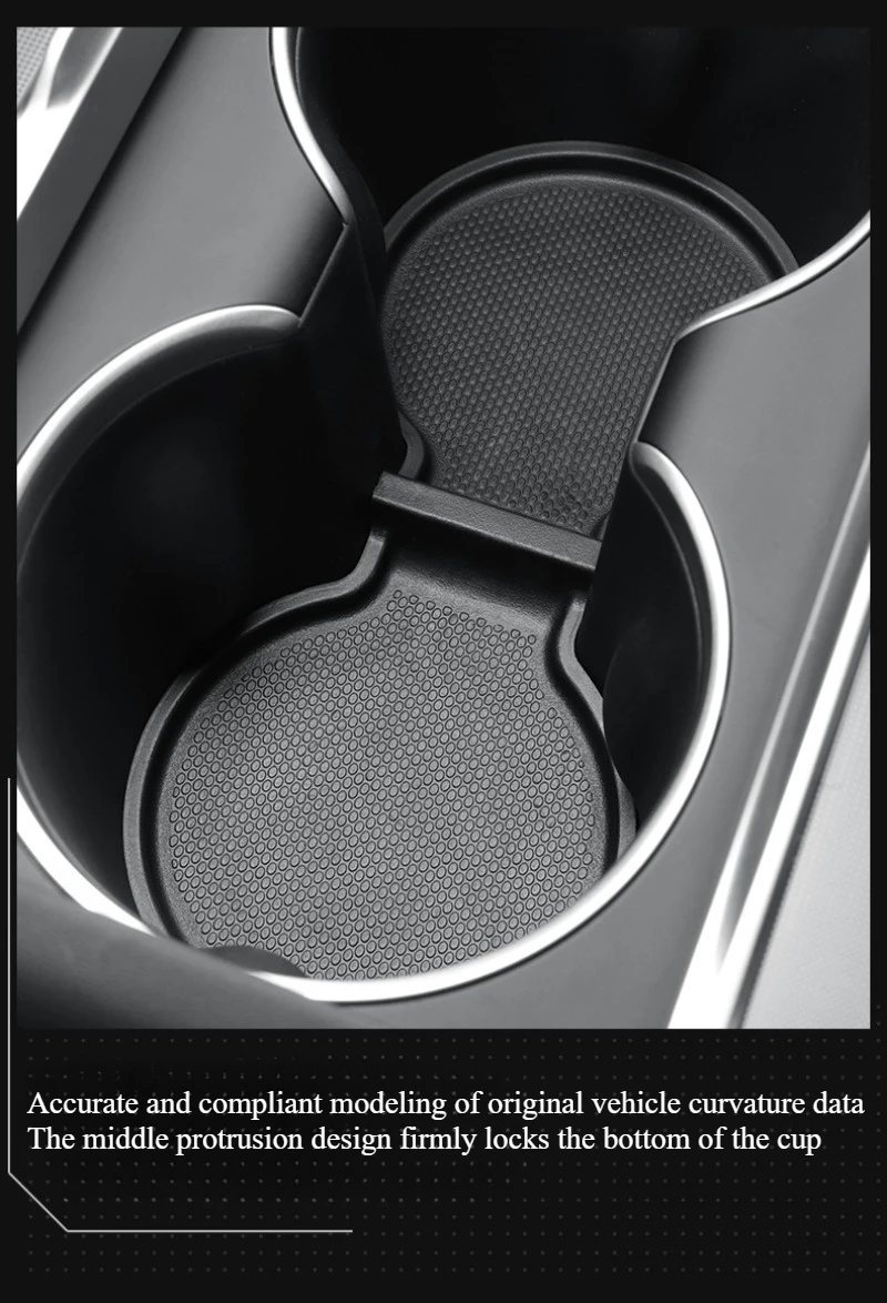 For Tesla Model Y Juniper/Launch 2025 Center Console Water Cup Pad Anti-slip Pad