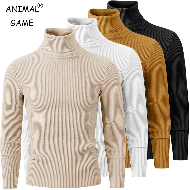 Turtleneck Sweater Men's Long Sleeved Stripes Autumn