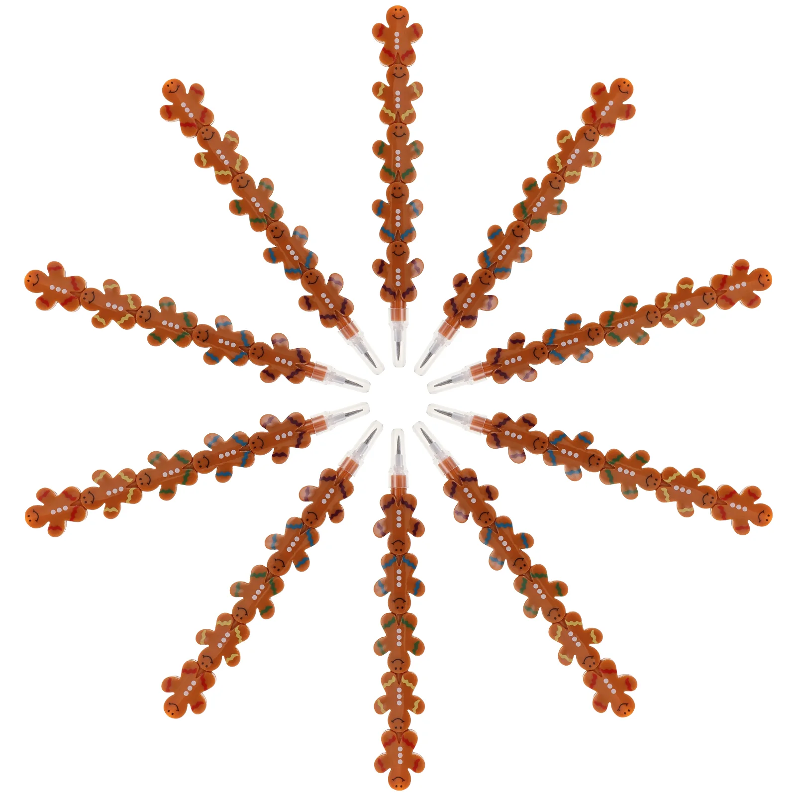 

Stacking Pencils Blocks Pencils Christmas Gingerbread Pencils Non-Sharpening Xmas Plastic Stackable Pencils (Light Brown)