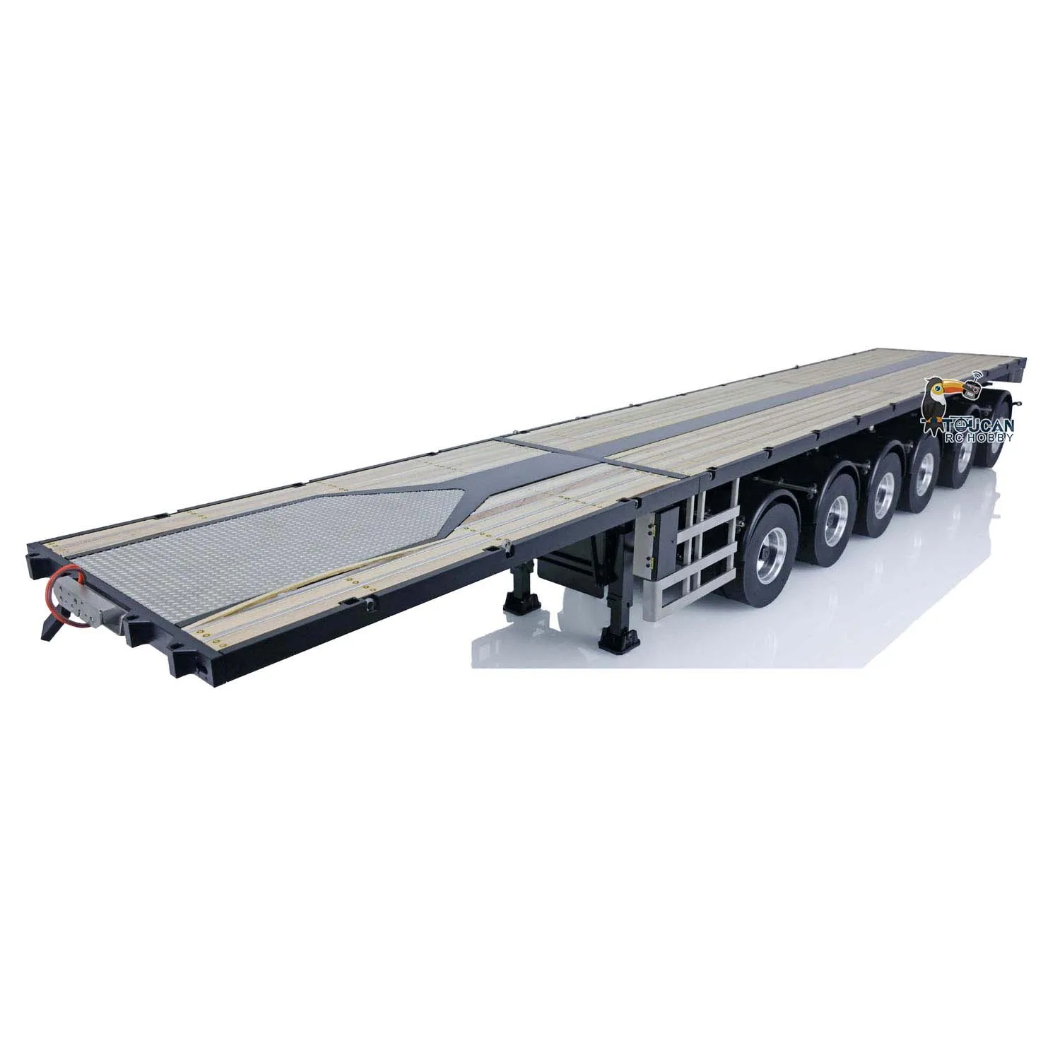 1/14 Fury Bear NOOXION 6-axle Metal Flat Trailer for RC Tractor Truck Remoted TOUCAN Cars Model Painted Toy with Servo TH23376 3
