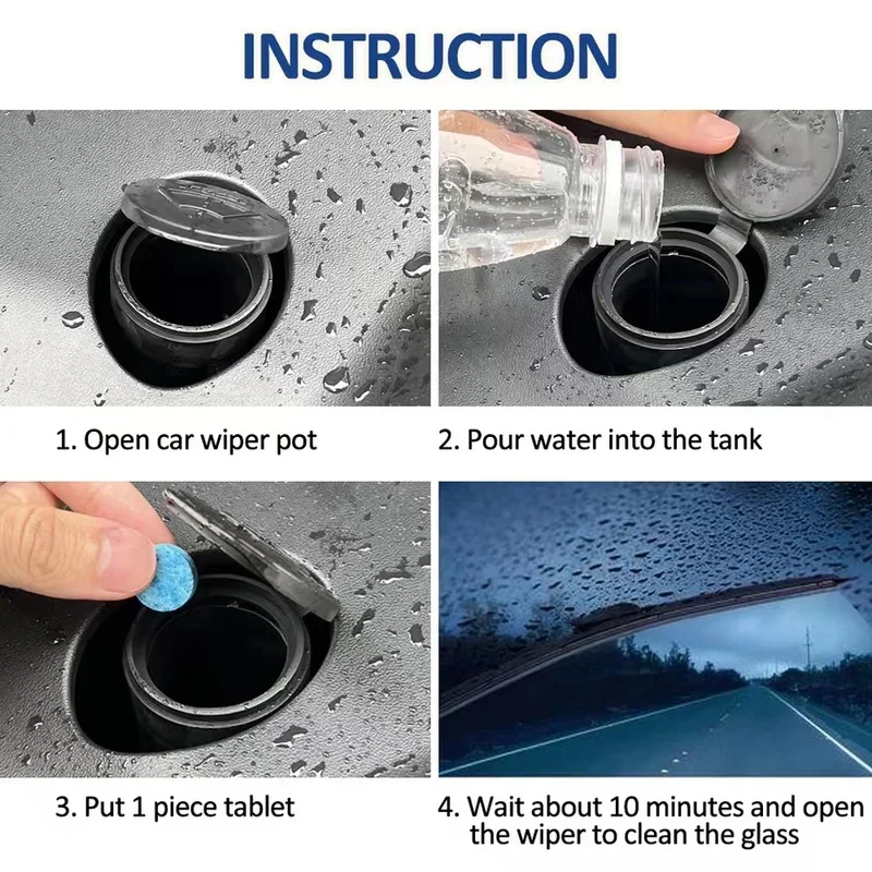 Car Windshield Glass Solid Cleaner Windscreen Wiper Effervescent Tablets Toilet Cleaning Car Accessories Car Windshield Glass So 4