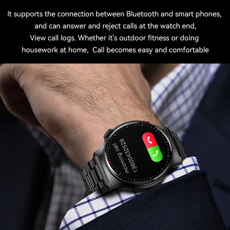 2025 New Bluetooth Call Smart Watch AMOLED HD Screen Men's Outdoor Sports Fitness Watch Health Monitoring Smartwatch Android IOS