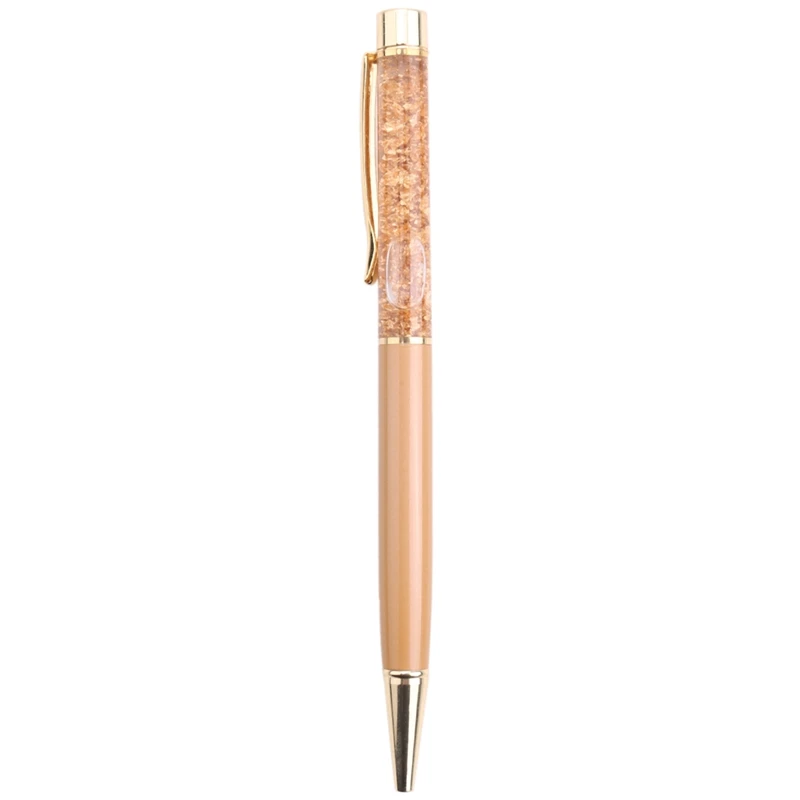 Penna A Sfera In Metallo Dorato Con Glitter Oro Con Clip A Scaglie Per Diari, Diari, Libri, Quaderni Per