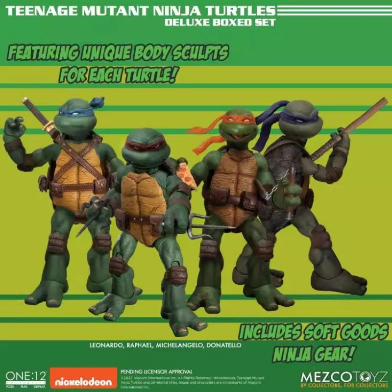 

New In Stock Mezco One: 12 Ninja Turtle 6-Inch Luxury Set 4pcs Movable Dolls Gift