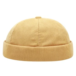 Spring and Summer Retro Hip Hop Cap - Unisex Brimless Street Style Hat (Yellow)