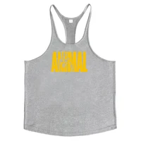 Gilets de course pour hommes, lettres d'animaux imprimées, débardeurs de gymnastique, musculation en coton, Singlets sans manches, vêtements de Fitness musculaire 5