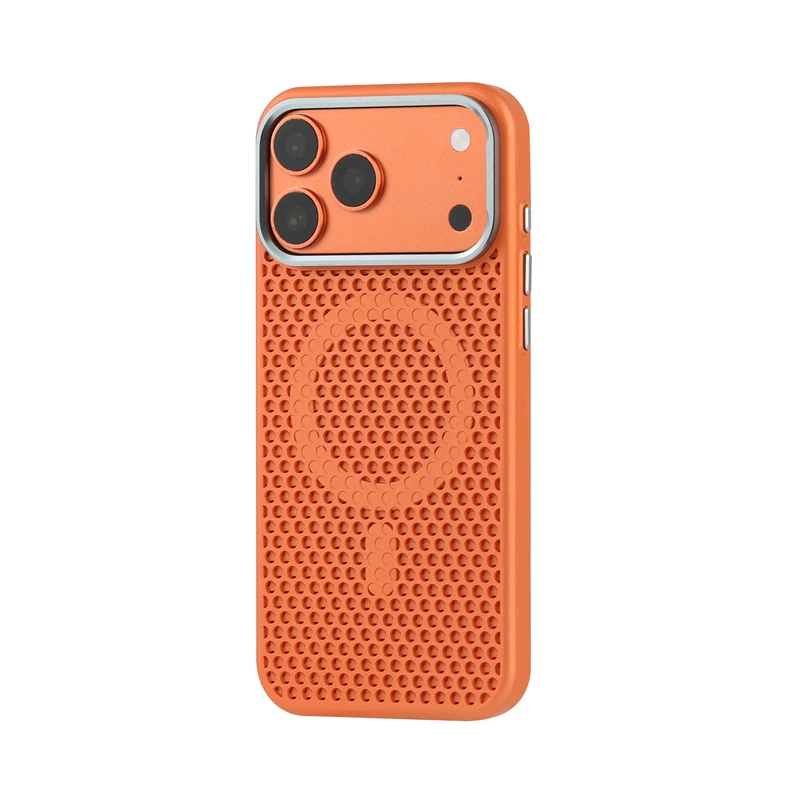Honeycomb Mesh Hole Heat Dissipation Magnetic For Magsafe Case For iPhone 17 Air 16 15 14 13 12 Pro Max Shockproof PC Hard Cover