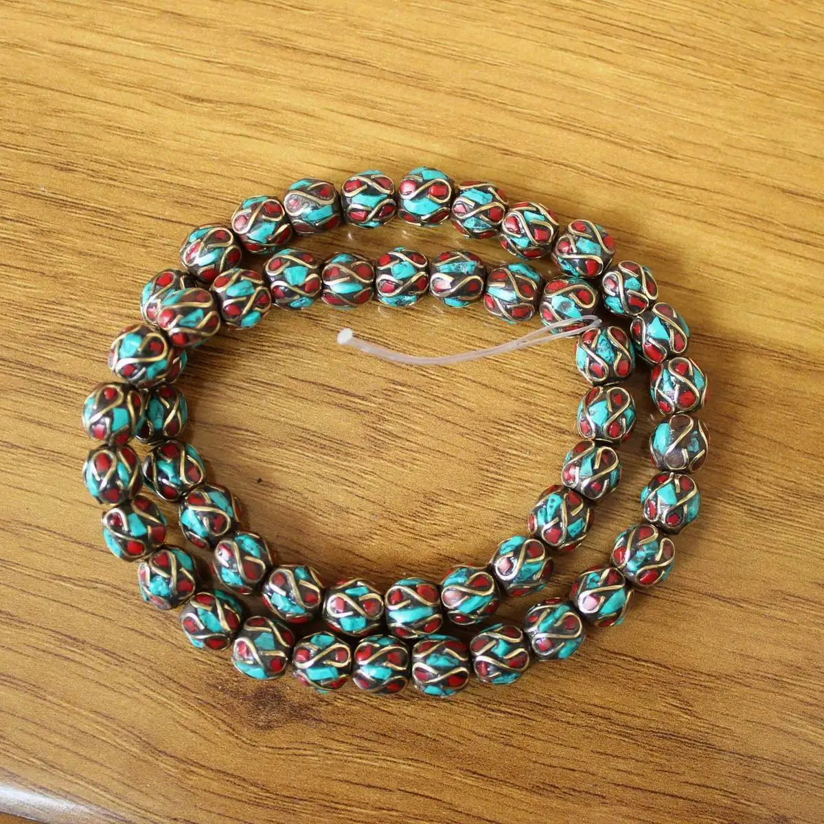 

BD247 Handmade Colorful Beads Brass Coral Turquoises Stone 10mm Round Beads Diy Beads For Jewelry 10 PCS Lot