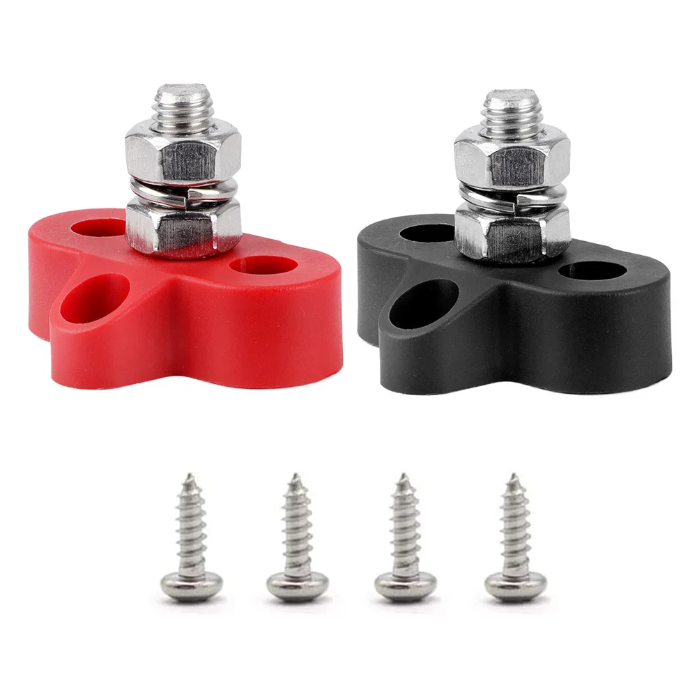 Power Distribution Block Power Stud 5/16'' 150A Terminal Block Heavy Duty M8 M6 M10 Positive Negative Buss For Camper Caravan Truck RV Boat