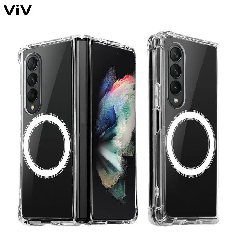 

Прозрачный ударопрочный Магнитный чехол для Samsung Galaxy Z Fold 4 3 2, Чехол Для Magsafe, чехол для Galaxy S23 Ultra Z FLIP 4 3