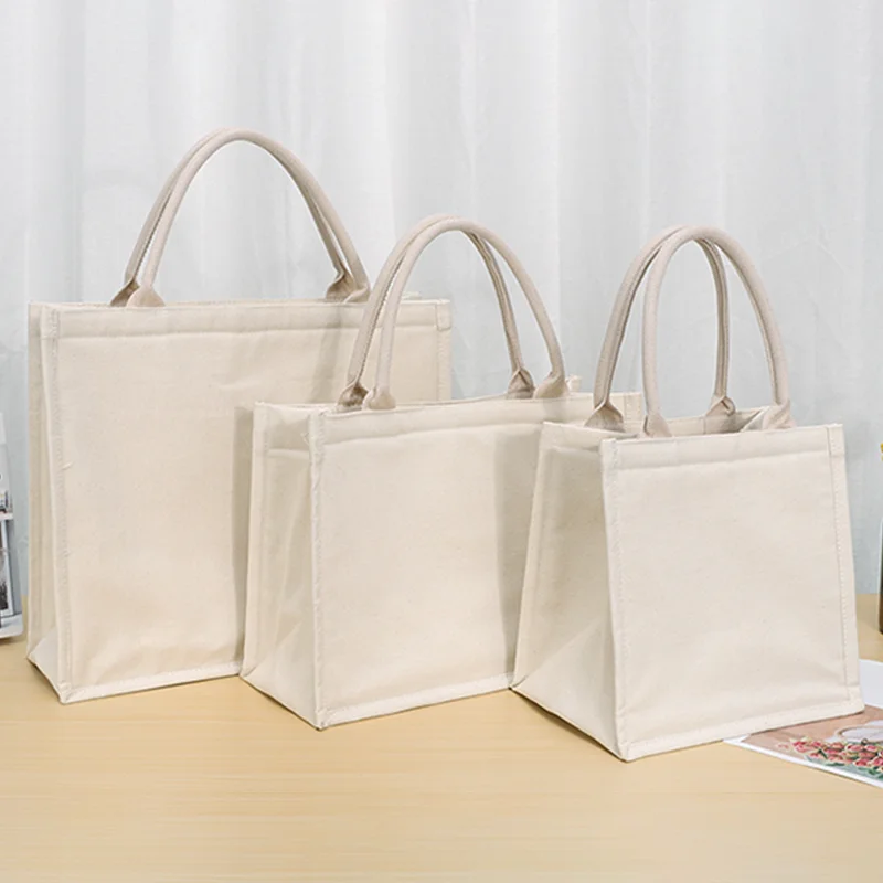 10pcs White Canvas Bags Custom Wedding Party Gift Tote Bags DIY Shopping Bags Large Capacity Tote Bags Custom Printed Logo 6