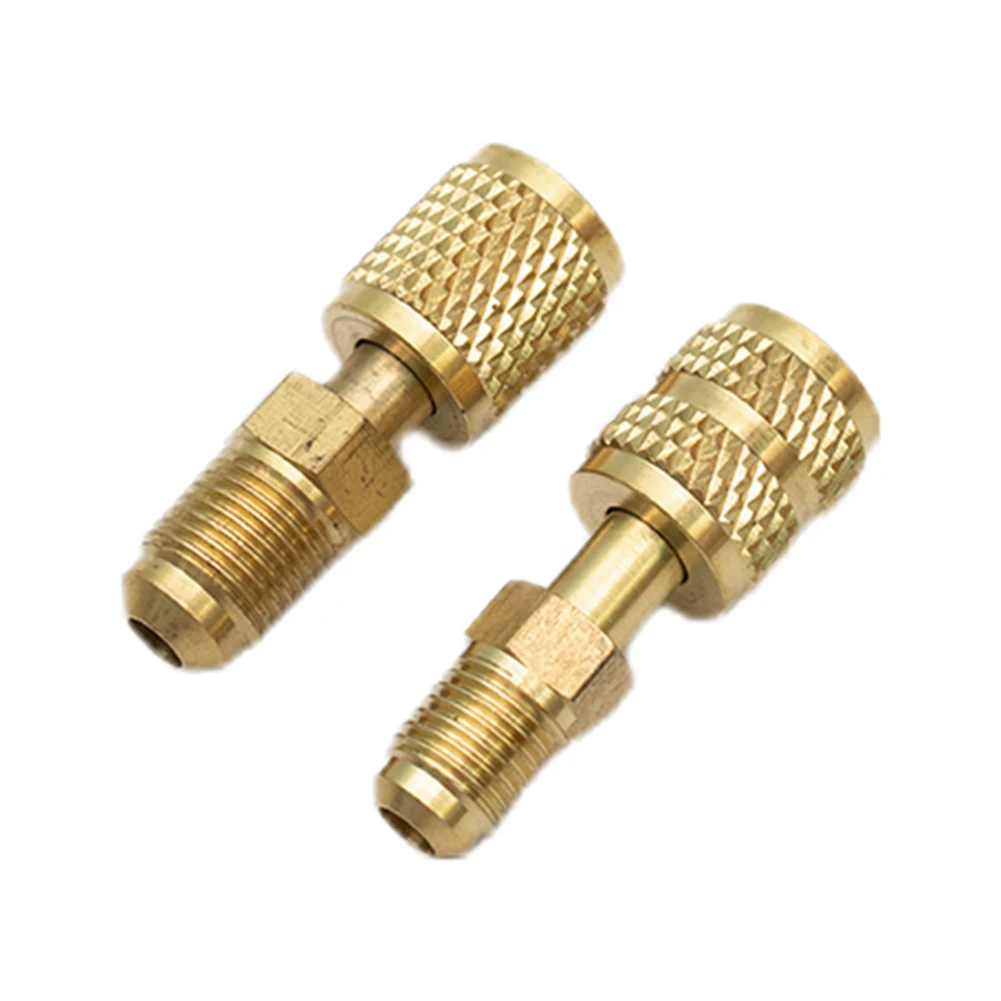 

HVAC Tools Refrigerant Adapter 1/4\\\" 5/16\\\" Anti-aging Easy Install HVAC Gauges 1/4\" 2Pcs Set For R410 R32 R22