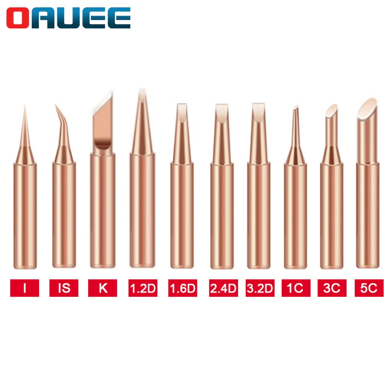 5/10Pcs Copper Welding Head 900M-T-K Pure Copper Soldering Iron Nozzle Electric Soldering Iron Head Thermostatic Welding Tools